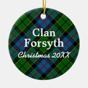 Ornement En Céramique Tartan d'écossais de Forsyth de clan