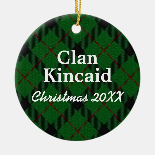 Ornement En Céramique Tartan d'écossais de Kincaid de clan (Devant)