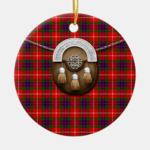 Ornement En Céramique Tartan et escarcelle de Fraser de clan