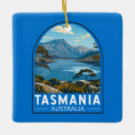 Ornement En Céramique Tasmanie Australie Travel Art Vintage<br><div class="desc">Tasmanie design de déplacement vectoriel rétro. La Tasmanie est un état insulaire de l'Australie,  situé à 240 kilomètres au sud du continent australien,  séparé par le détroit de Bass.</div>