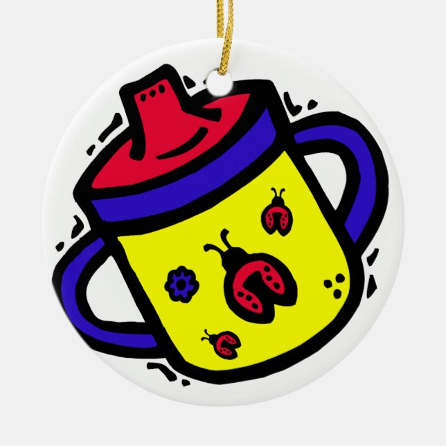 Ornement En Céramique tasse sippy de coccinelle (Devant)