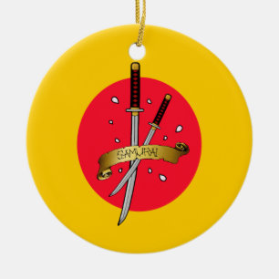 Ornement En Céramique Tatouage d'épée Samurai