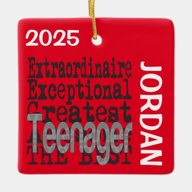 Ornement En Céramique Teenager Extraordinaire CUSTOM Ceramic Ornament (Devant)