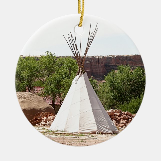 Ornement En Céramique Teepee indien, village pionnier, Utah (Devant)