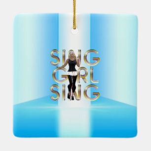 Ornement En Céramique TEL Sing Girl Sing