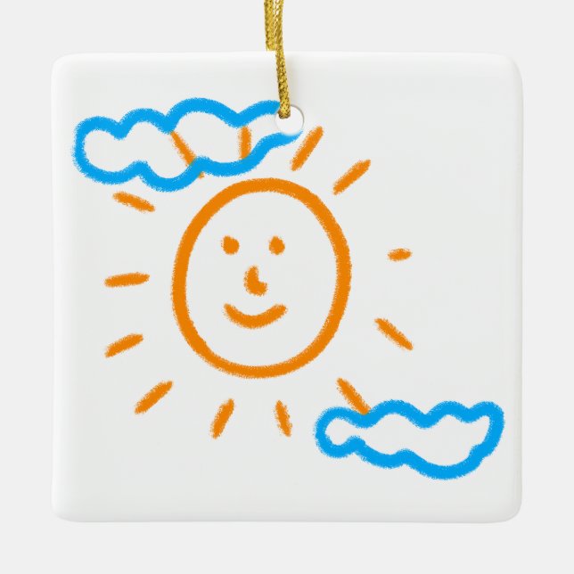 Ornement En Céramique Télécharger des enfants Dessiner Transformer des e (Devant)