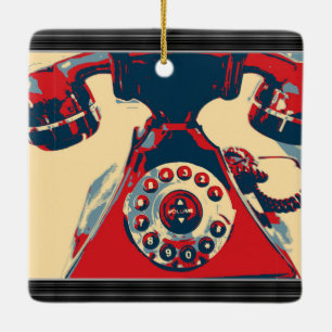 Ornement En Céramique Téléphone rétro