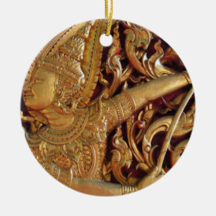 Ornement En Céramique Temple bouddhiste thaïlandais Détail