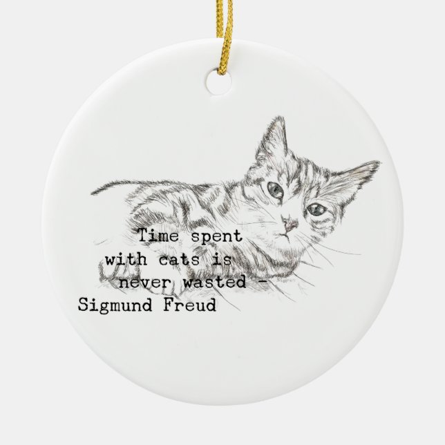 Ornement En Céramique Temps passé avec des chats… (Devant)