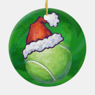 Ornement En Céramique Tennis Ball Christmas Green