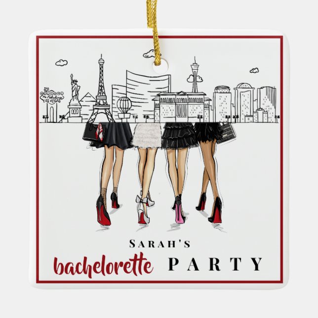 Ornement En Céramique Tenue pour l'enterrement de vie de jeune fille à L (Devant)