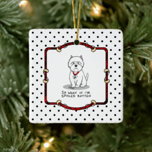 Ornement En Céramique Terrier blanc de l'Ouest de l'Ouest de l'Ouest de 
