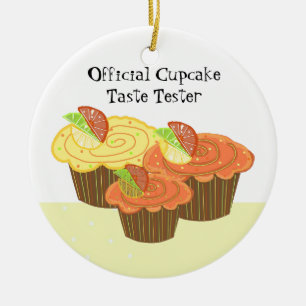 Ornement En Céramique Testeur de goût de cupcakes officiel