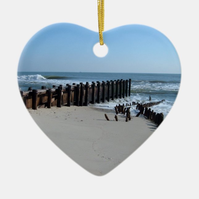 Ornement En Céramique Tête de taureau russe sur la plage (Devant)