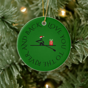 Ornement En Céramique Texte photo personnalisé vert rosier de noël