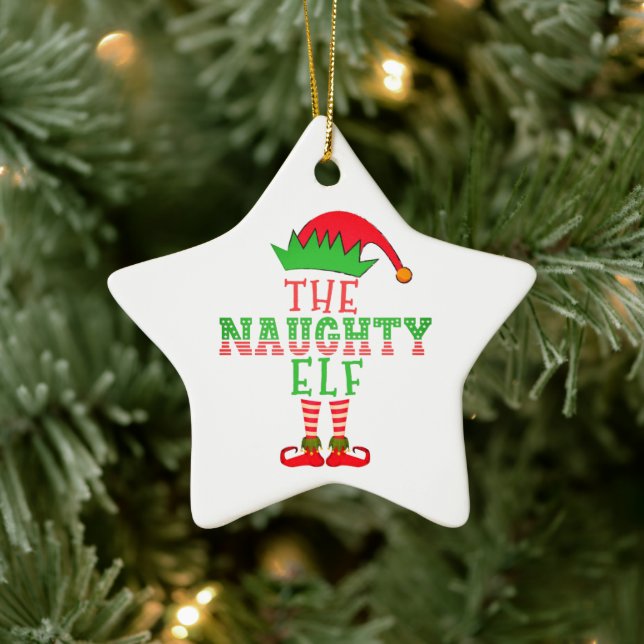 Ornement En Céramique The Naughty Elf Family Matching Christmas Pajama (Arbre)
