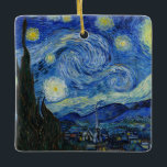 Ornement En Céramique The Starry Night, 1889 by Vincent van Gogh<br><div class="desc">The Starry Night,  1889 by Vincent van Gogh. It depicts the view from the east-facing window of his asylum room at Saint-Rémy-de-Provence,  just before sunrise,  with the addition of an imaginary village.</div>