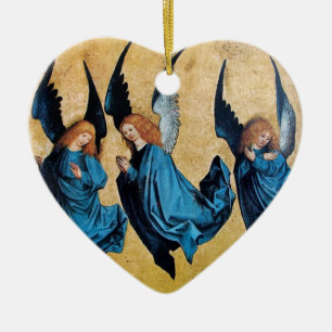 Ornement En Céramique THREE ANGELS Blue Sapphire Heart