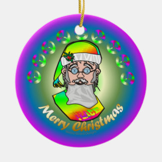 Ornement En Céramique TieDye Père Noël
