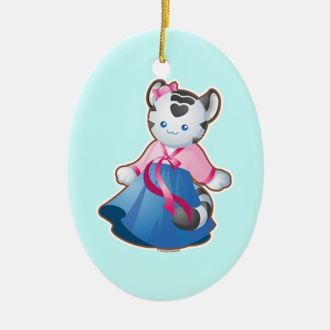 Ornement En Céramique Tigre blanc coréen (Devant)