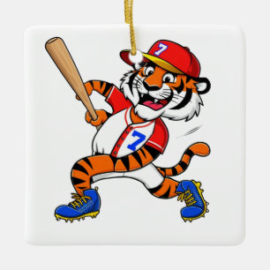 Ornement En Céramique Tigre de baseball