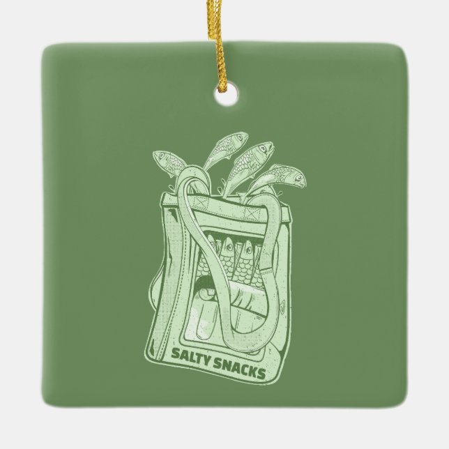 Ornement En Céramique Tin de sardines salé snack (Devant)