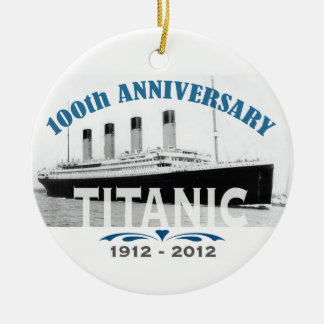 Ornement En Céramique Titanic descendant l'anniversaire de 100 ans
