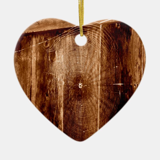 Ornement En Céramique Toile d'araignée sur la barrière (Devant)