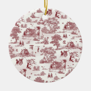 Ornement En Céramique Toile De Jouy - après-midi vintage