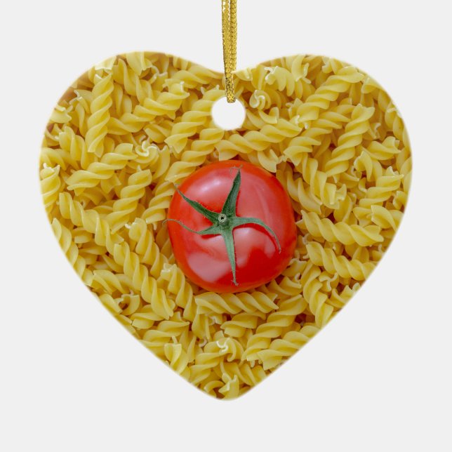 Ornement En Céramique Tomato with fusilli pasta (Devant)