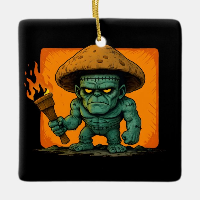 Ornement En Céramique Torch & Temper – Mushroom Beast Design (Devant)