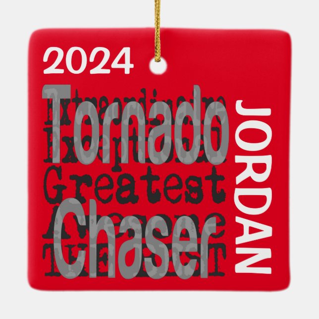 Ornement En Céramique Tornado Chaser Extraordinaire PERSONNALISÉ (Dos)