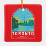 Ornement En Céramique Toronto Canada Travel Art Vintage<br><div class="desc">Conception de déplacement vectoriel rétroviseur de Toronto. Toronto,  la capitale de la province de l’Ontario,  est une grande ville canadienne le long de la rive nord-ouest du lac Ontario.</div>