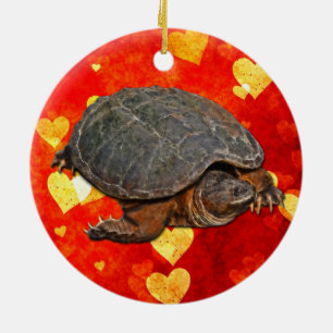 Ornement En Céramique Tortue serpentine Terrapin-lover Cadeau