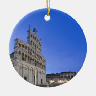 Ornement En Céramique Toscane, Lucques, Piazza San Michele à l'aube