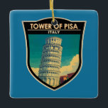 Ornement En Céramique Tour de Pise Italie Voyage Art Vintage<br><div class="desc">Tour de Pise dans un style vectoriel. La Tour penchée de Pise,  ou simplement la Tour de Pise,  est le campanile,  ou clocher indépendant,  de la Cathédrale de Pise.</div>