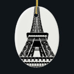 Ornement En Céramique Tour Eiffel noir blanc Paris France Art<br><div class="desc">Oeuvre de la tour Eiffel en noir et blanc</div>