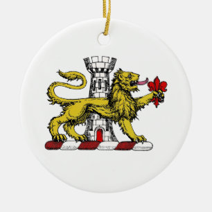 Ornement En Céramique Tour Lion emblème de la crête Fleur de Lis C