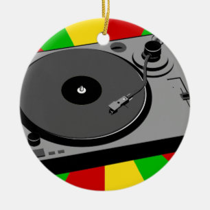 Ornement En Céramique Tourne-disque Rasta
