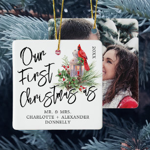 Ornement En Céramique Traditionnel Notre première photo de Noël Orna en