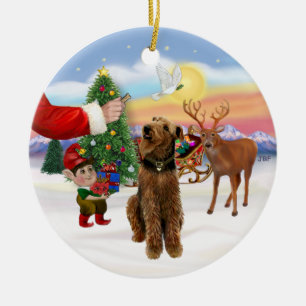 Ornement En Céramique Traitement pour un Airedale Terrier