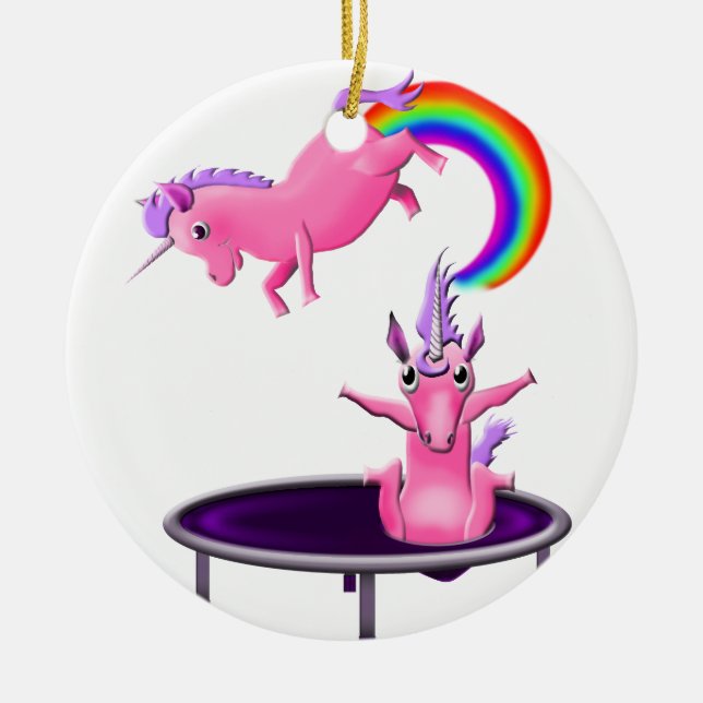 Ornement En Céramique trampoline licorne (Devant)