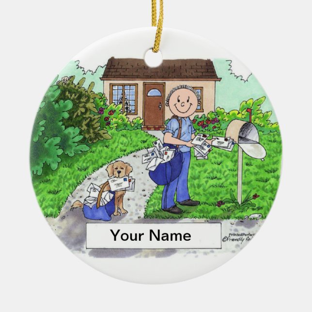 Ornement En Céramique Travailleur postal - Homme (Devant)