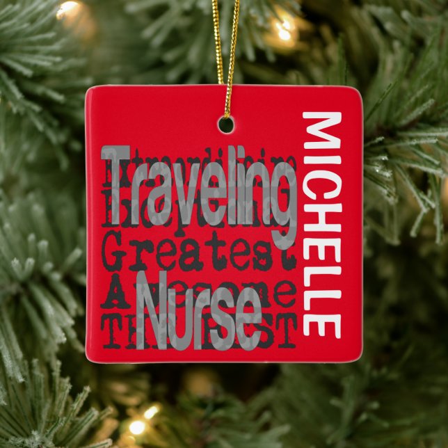 Ornement En Céramique Traveling Nurse Extraordinaire CUSTOM (Arbre)