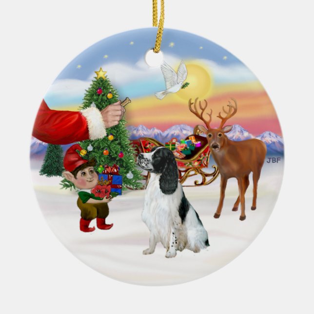 Ornement En Céramique Treat for a English Springer Spaniel (Devant)