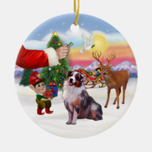 Ornement En Céramique Treat for an Australian Shepherd (merle)