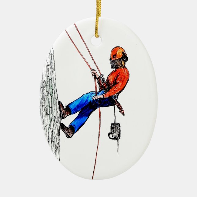 Ornement En Céramique Tree Surgeon Arborist Forester (Devant)