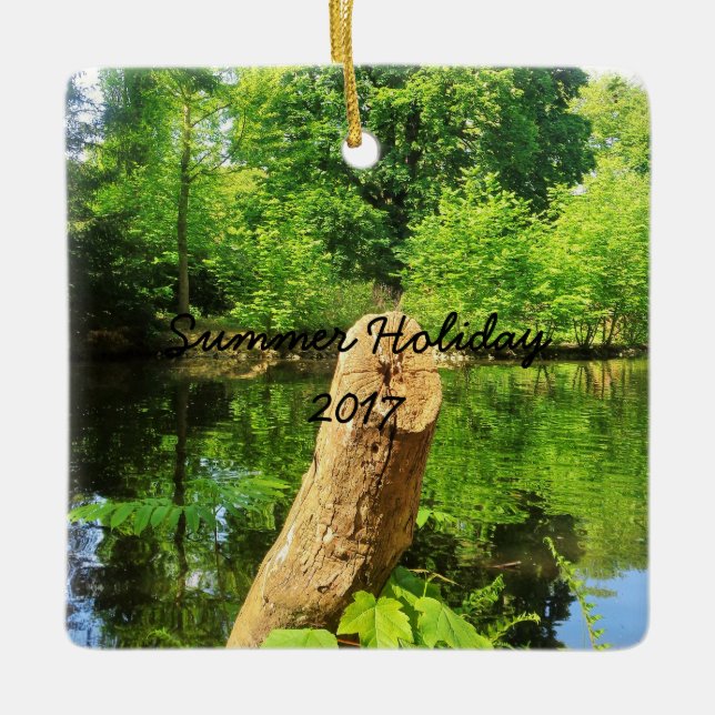 Ornement En Céramique Tree Trunk Nature Photographie Parc du lac (Devant)