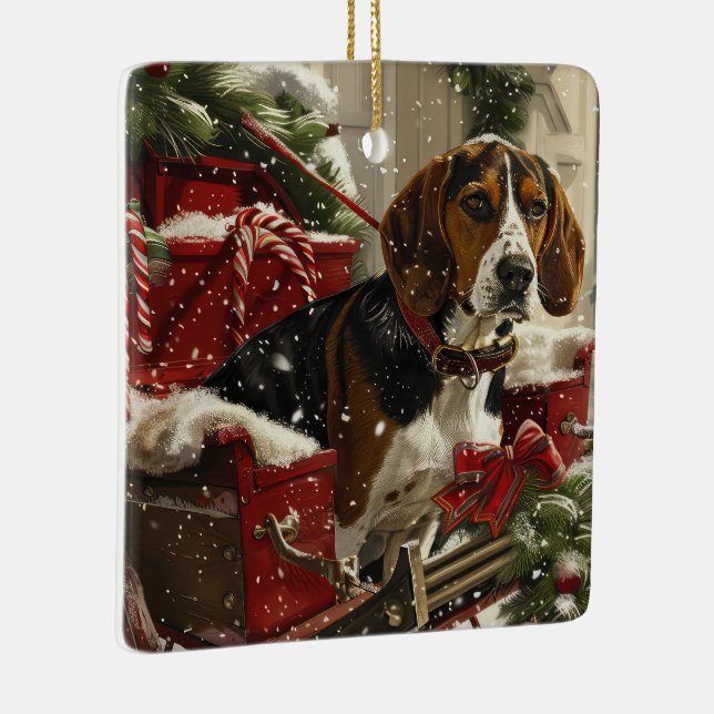 Ornement En Céramique Treeing Walker Coonhound Dog Christmas Festive (Droite)
