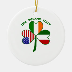 Ornement En Céramique Trèfle Irlande USA Italien
